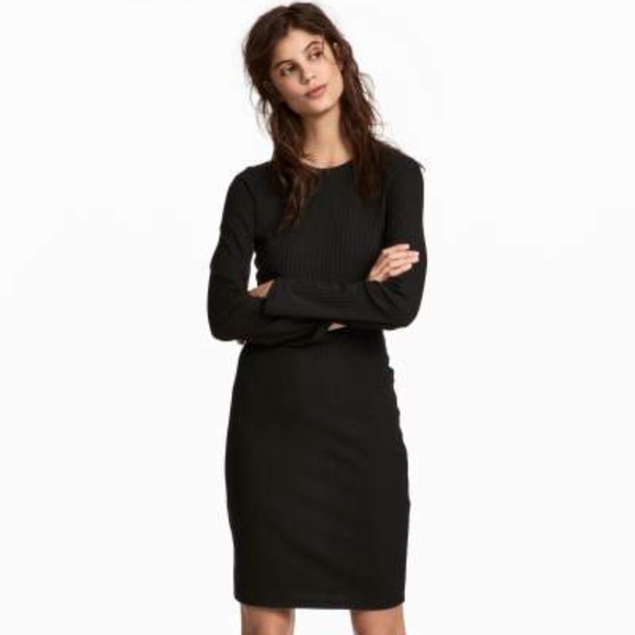 h&m long sleeve bodycon dress